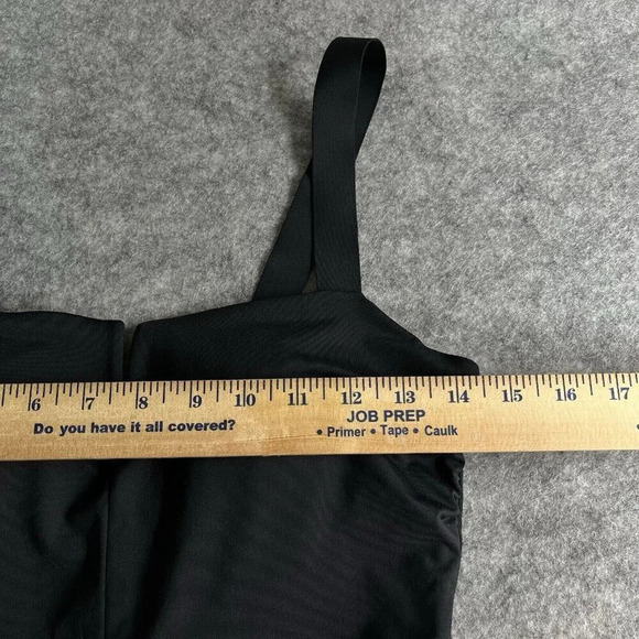 Athleta Square Neck V Cup One Piece Swimsuit Womens 36B/C Black Slimming - Picture 10 of 13